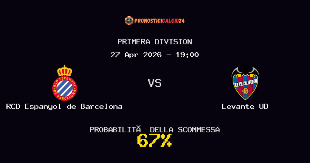 RCD Espanyol de Barcelona vs Levante UD Pronostici - Primera Division - IL CONSIGLIO