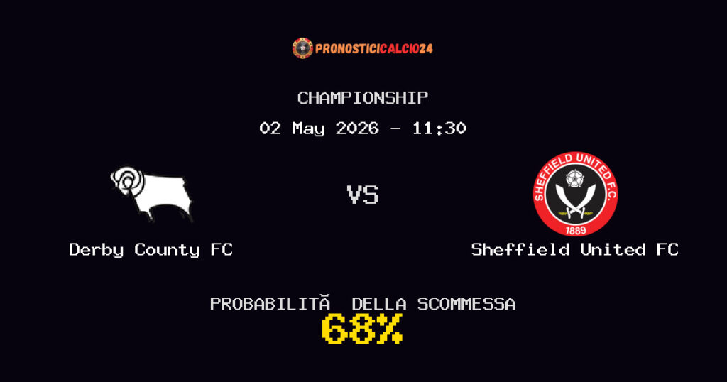 Derby County FC vs Sheffield United FC Pronostici - Championship - IL CONSIGLIO