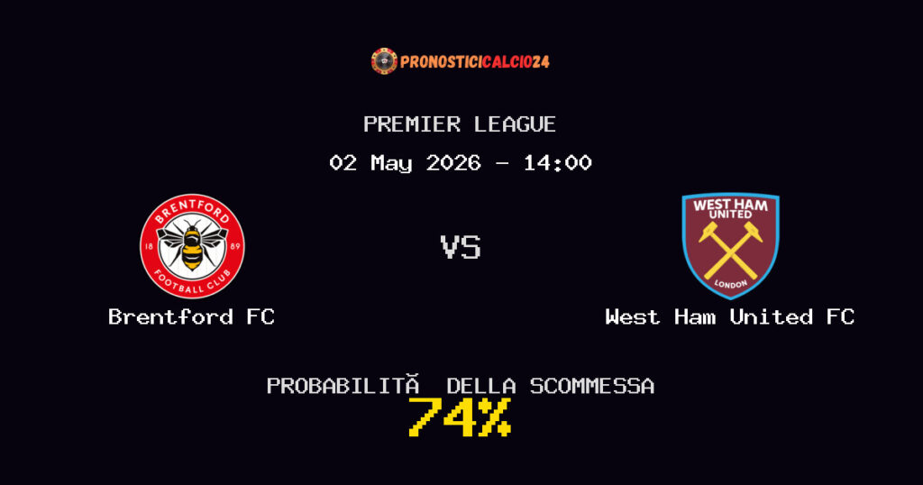 Brentford FC vs West Ham United FC Pronostici - Premier League - IL CONSIGLIO