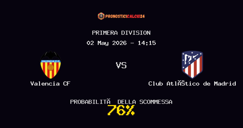 Valencia CF vs Club Atlético de Madrid Pronostici - Primera Division - IL CONSIGLIO