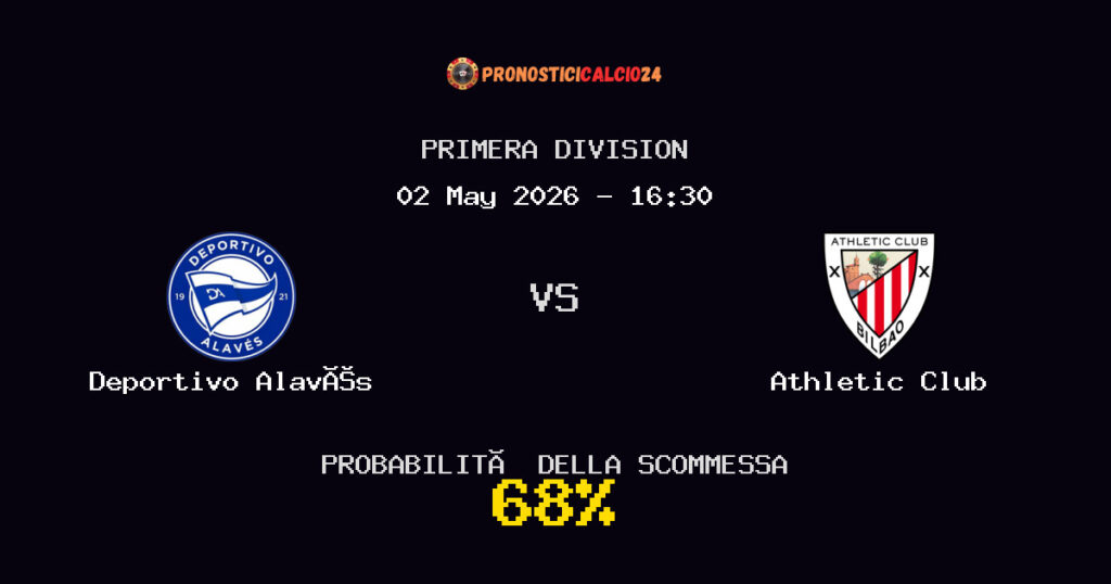 Deportivo Alavés vs Athletic Club Pronostici - Primera Division - IL CONSIGLIO