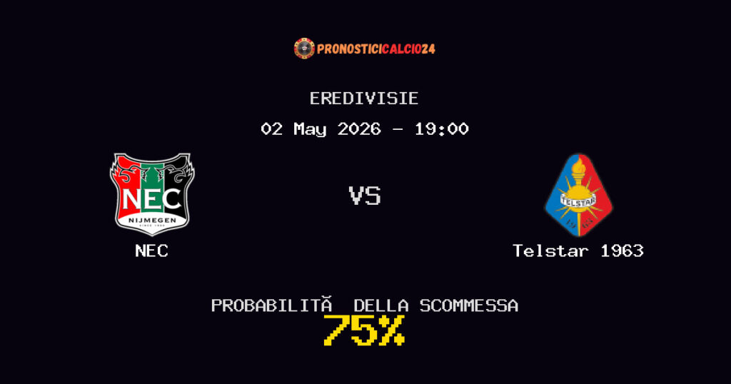 NEC vs Telstar 1963 Pronostici - Eredivisie - IL CONSIGLIO