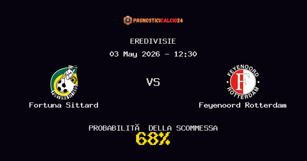 Fortuna Sittard vs Feyenoord Rotterdam Pronostici - Eredivisie - IL CONSIGLIO