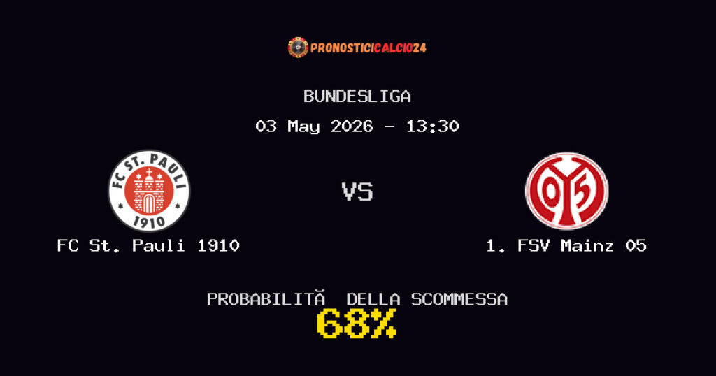 FC St. Pauli 1910 vs 1. FSV Mainz 05 Pronostici - Bundesliga - IL CONSIGLIO