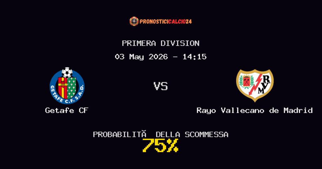 Getafe CF vs Rayo Vallecano de Madrid Pronostici - Primera Division - IL CONSIGLIO