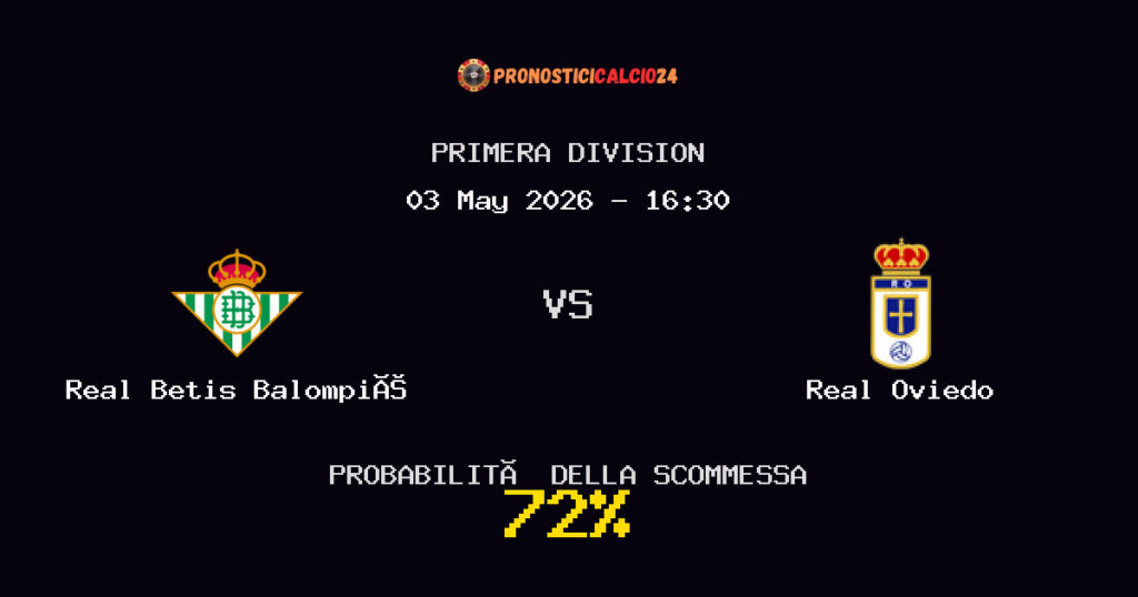 Real Betis Balompié vs Real Oviedo Pronostici - Primera Division - IL CONSIGLIO