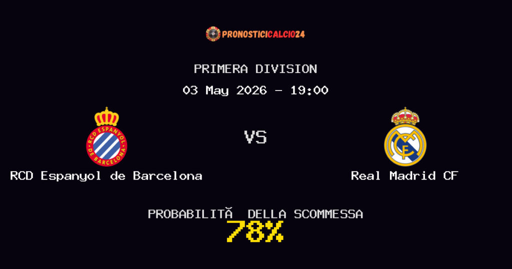 RCD Espanyol de Barcelona vs Real Madrid CF Pronostici - Primera Division - IL CONSIGLIO