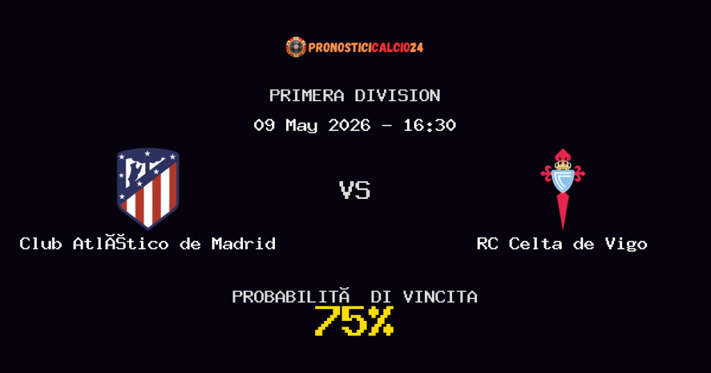 Club Atlético de Madrid vs RC Celta de Vigo Pronostico Partita – Primera Division – Consigli Scommesse
