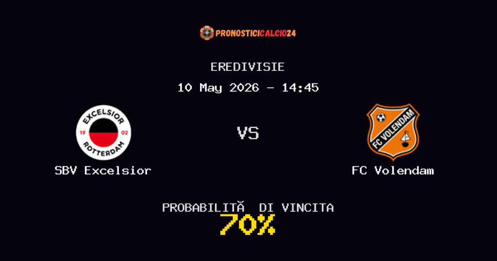 SBV Excelsior vs FC Volendam Pronostico Partita – Eredivisie – Consigli Scommesse