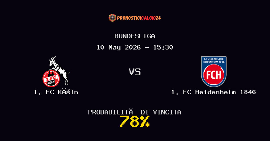 1. FC Köln vs 1. FC Heidenheim 1846 Pronostico Partita – Bundesliga – Consigli Scommesse