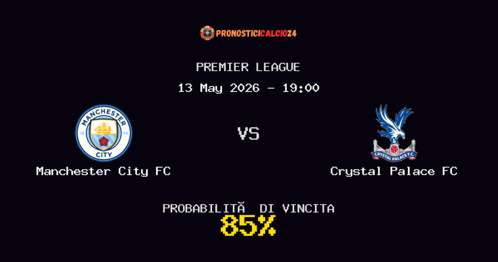 Manchester City FC vs Crystal Palace FC Pronostico Partita – Premier League – Consigli Scommesse