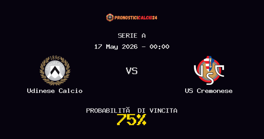 Udinese Calcio vs US Cremonese Pronostico Partita – Serie A – Consigli Scommesse