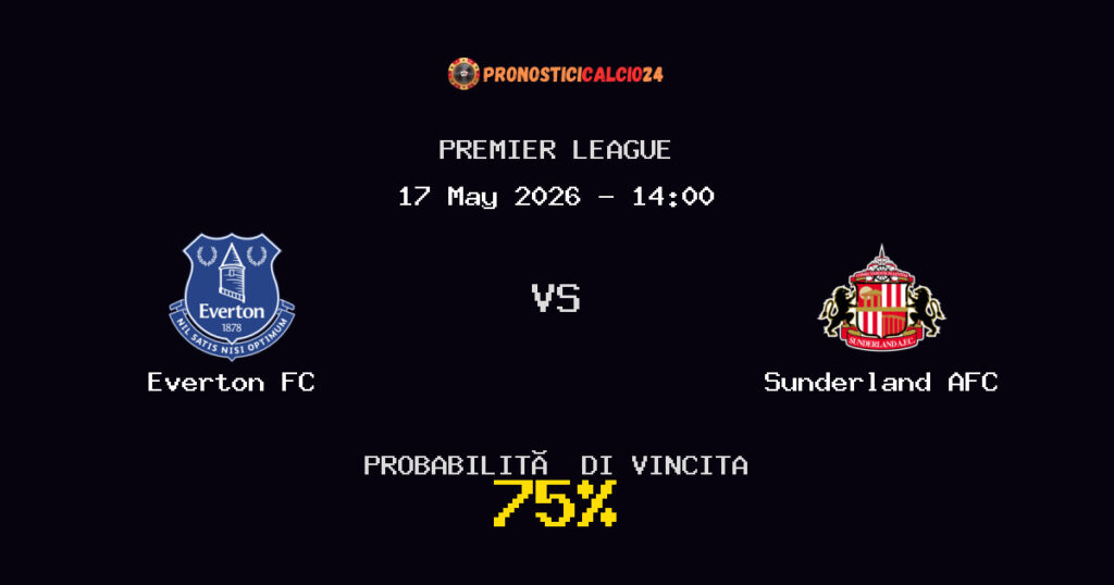 Everton FC vs Sunderland AFC Pronostico Partita – Premier League – Consigli Scommesse