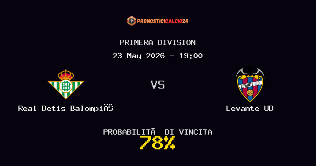 Real Betis Balompié vs Levante UD Pronostico Partita – Primera Division – Consigli Scommesse