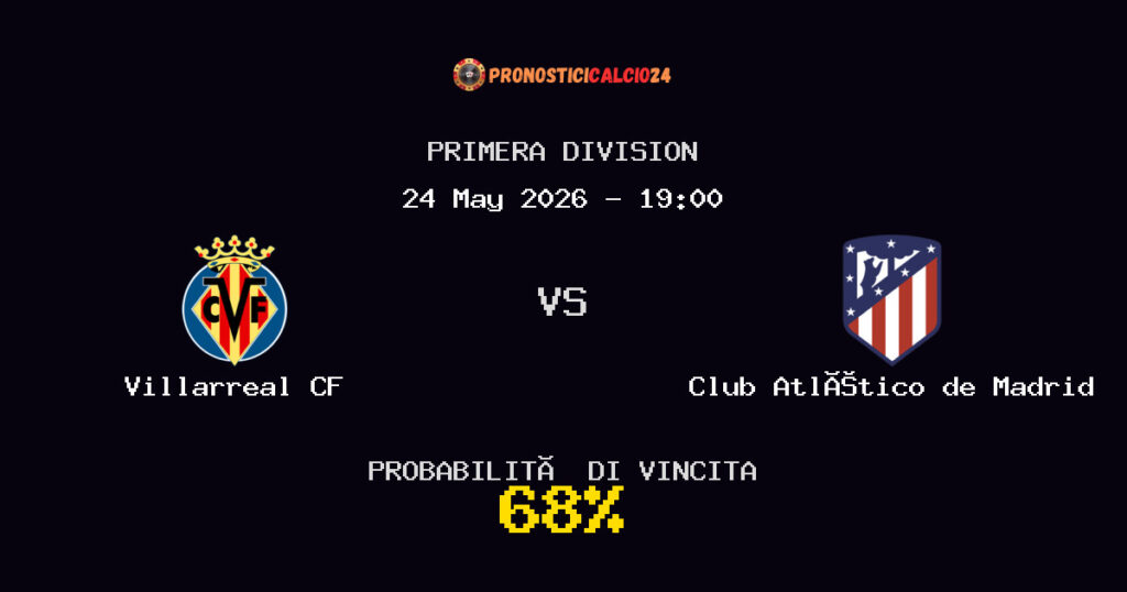 Villarreal CF vs Club Atlético de Madrid Pronostico Partita – Primera Division – Consigli Scommesse