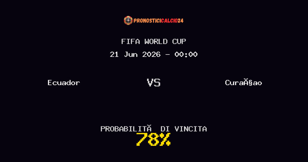 Ecuador vs Curaçao Pronostico Partita – FIFA World Cup – Consigli Scommesse