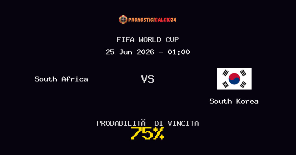 South Africa vs South Korea Pronostico Partita – FIFA World Cup – Consigli Scommesse
