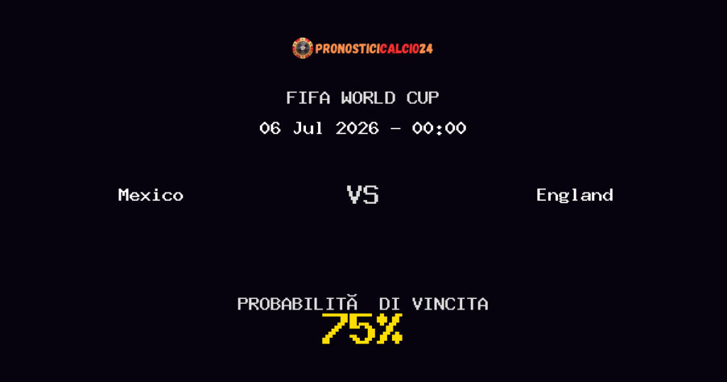 Mexico vs England Pronostico Partita – FIFA World Cup – Consigli Scommesse