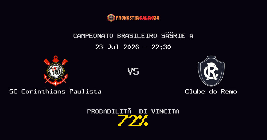 SC Corinthians Paulista vs Clube do Remo Pronostico Partita – Campeonato Brasileiro Série A – Consigli Scommesse
