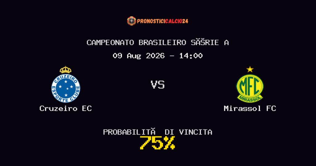 Cruzeiro EC vs Mirassol FC Pronostico Partita – Campeonato Brasileiro Série A – Consigli Scommesse