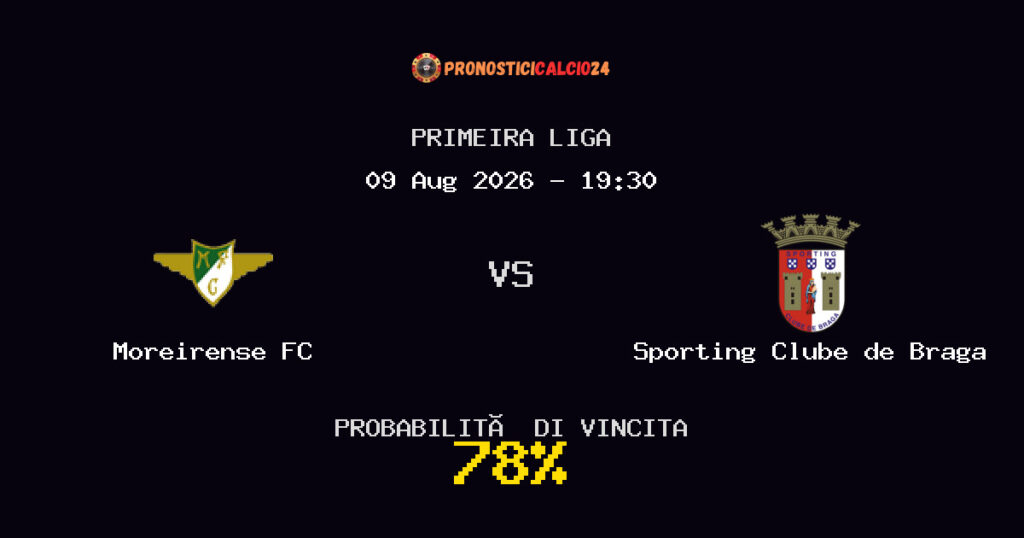 Moreirense FC vs Sporting Clube de Braga Pronostico Partita – Primeira Liga – Consigli Scommesse