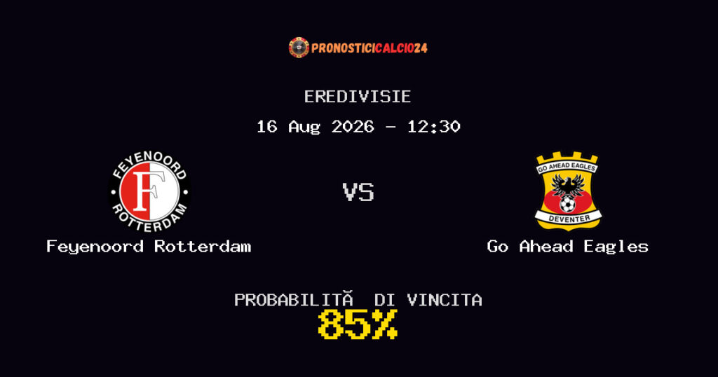 Feyenoord Rotterdam vs Go Ahead Eagles Pronostico Partita – Eredivisie – Consigli Scommesse