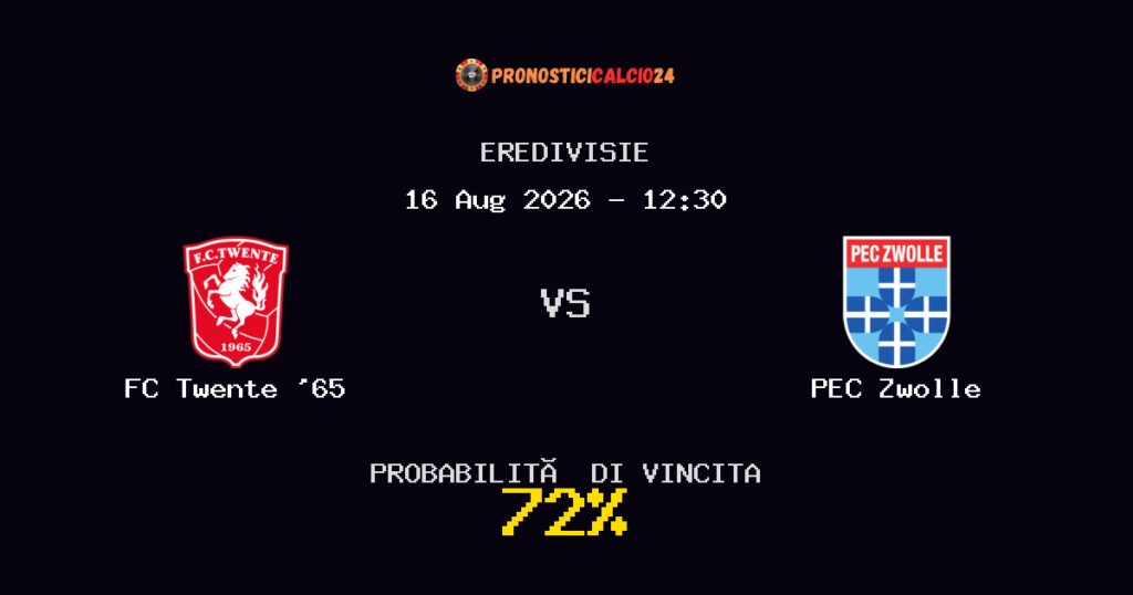 FC Twente '65 vs PEC Zwolle Pronostico Partita – Eredivisie – Consigli Scommesse