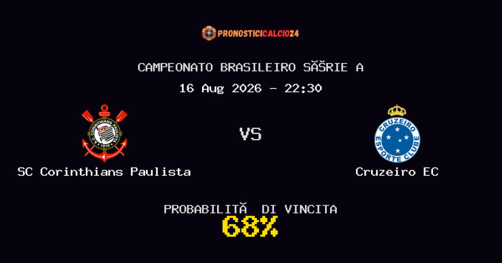 SC Corinthians Paulista vs Cruzeiro EC Pronostico Partita – Campeonato Brasileiro Série A – Consigli Scommesse