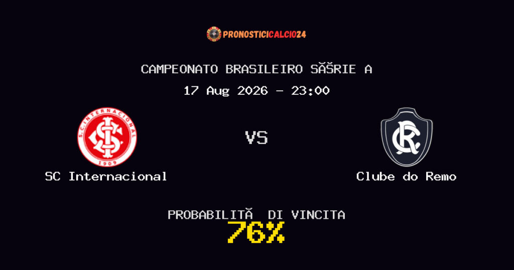 SC Internacional vs Clube do Remo Pronostico Partita – Campeonato Brasileiro Série A – Consigli Scommesse